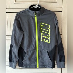 NIKE Boys Track Jacket Gray Black Full
Zip Youth Kids - Size 6